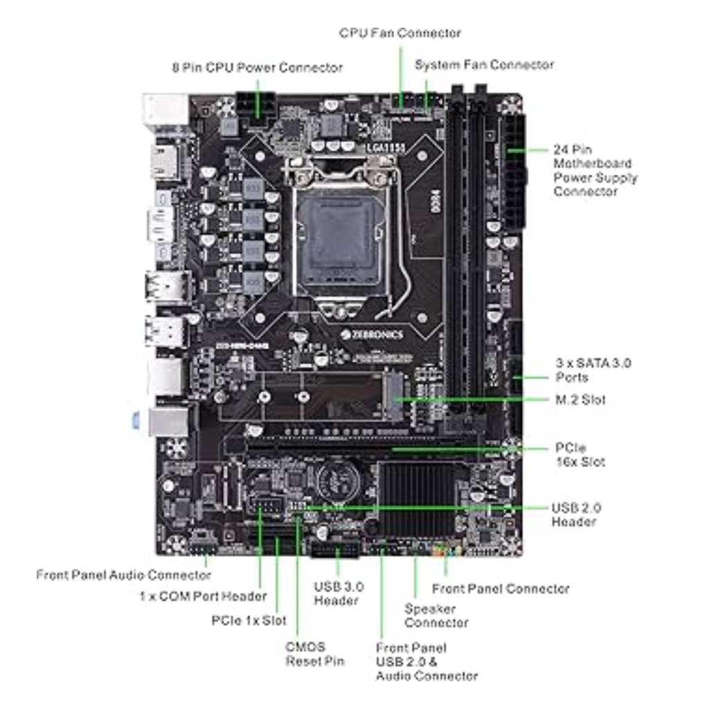 ZEBRONICS ZEB-H310 Motherboard/LGA1151 Socket Micro-ATX Intel/Chipset DDR4 Motherboard for Desktop - Image 4