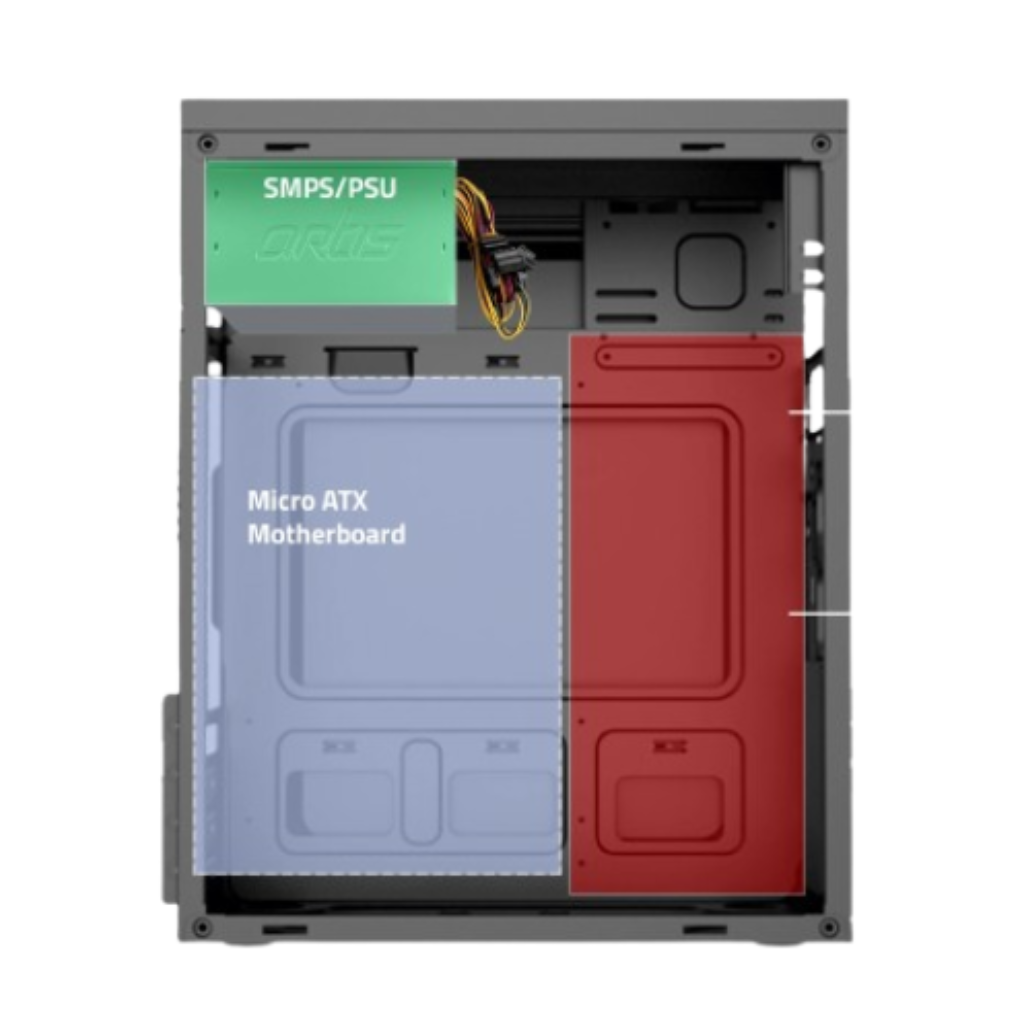Artis 2520 2.0 C Computer Cabinet/Support Micro ATX Motherboard/With USB 2.0 Ports Compatible with Computer - Image 4